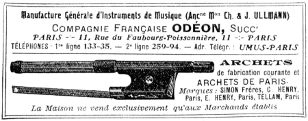 Publicit de la maison Ullmann en 1913.