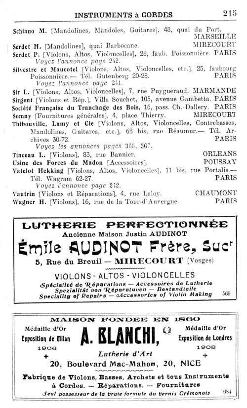 Annuaire de la musique de 1913. page 215.