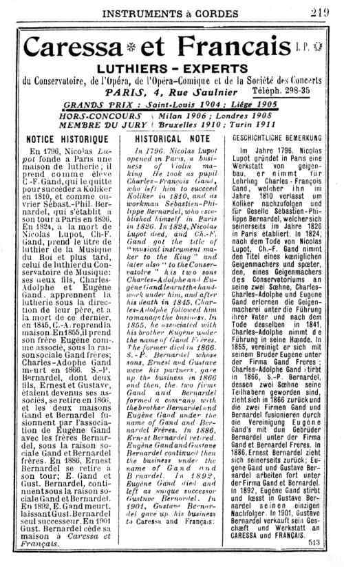Annuaire de la musique de 1913. page 219.