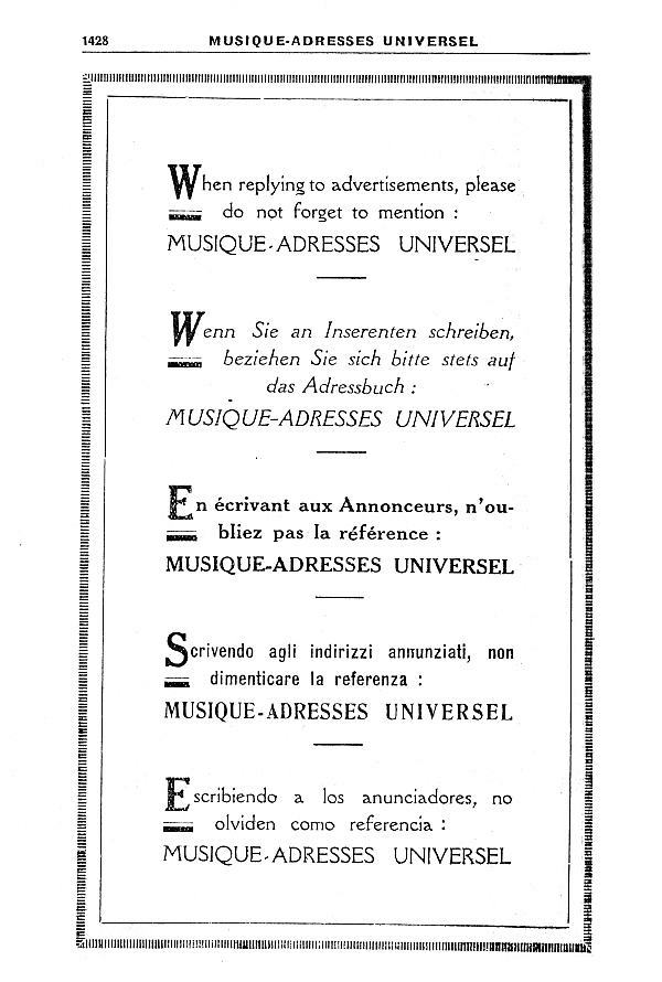 annuaire international de la musique. Page 1428.