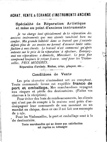 Catalogue Georges Apparut de 1925.