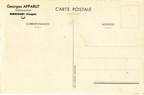 Georges Apparut, carte postale.