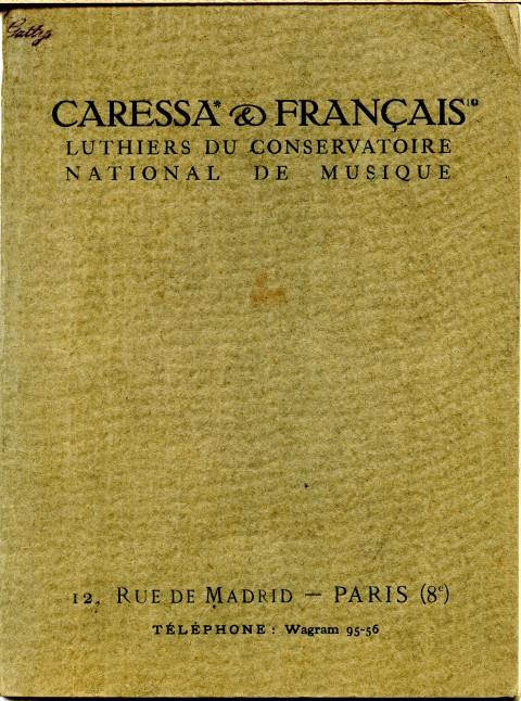 Catalogue et tarif Caressa & Franais  Paris.