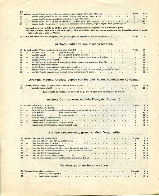 Catalogue Charles Bazin de 1901 environ.