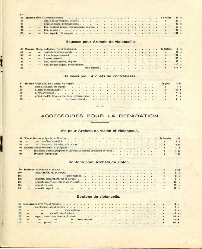 Catalogue Charles Bazin de 1901 environ.