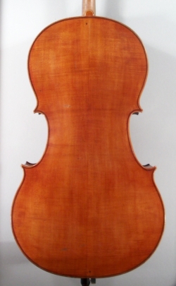 Violoncelle fait par Laurent Bourlier  Mirecourt. Fond.