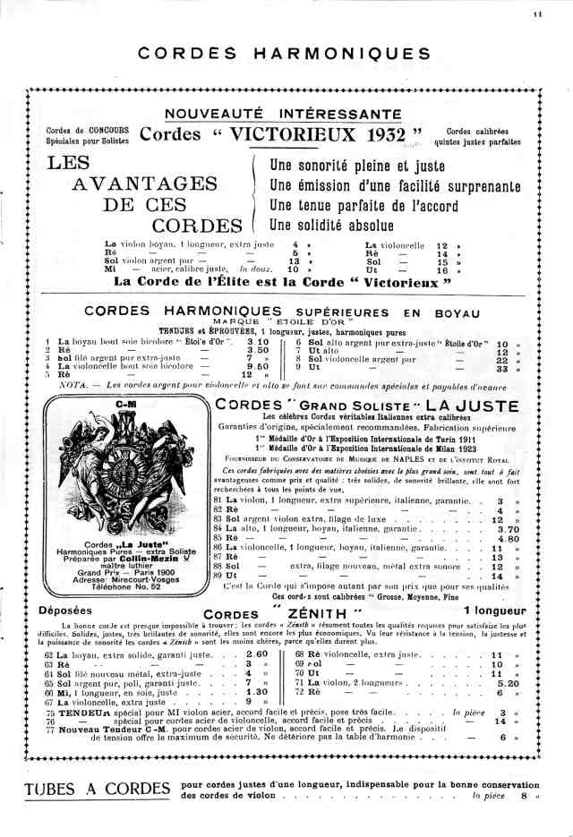 Catalogue Collin-Mzin de 1936.