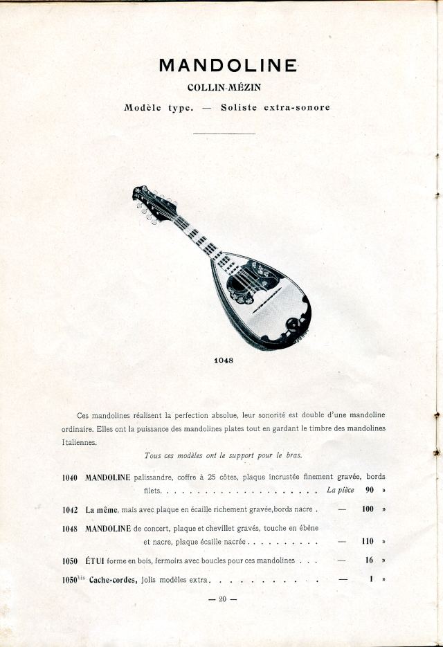 Catalogue Collin-Mzin de 1912.