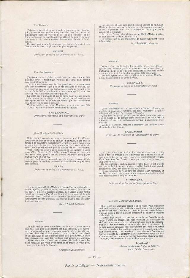 Catalogue Collin-Mzin de 1912.