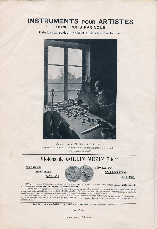 Catalogue Collin-Mzin de 1912.