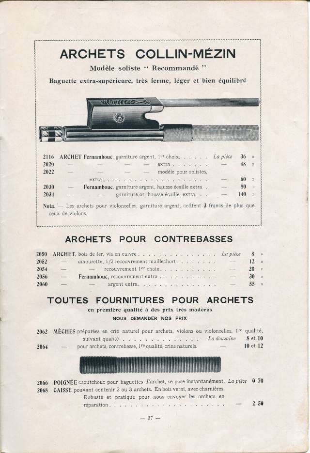 Catalogue Collin-Mzin de 1912.