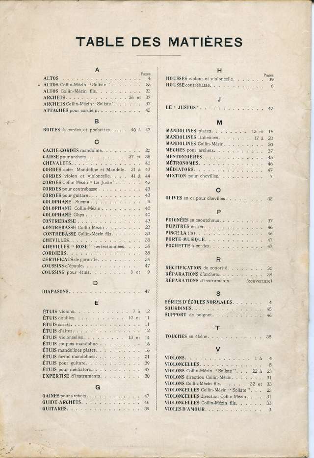 Catalogue Collin-Mzin de 1912.