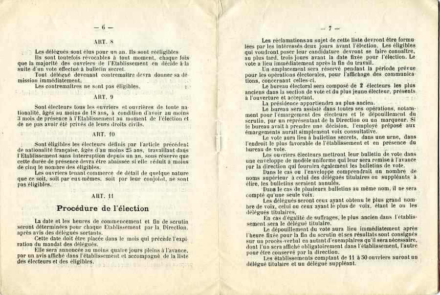 Convention collective du travail adopte par le syndicat des luthiers de Mirecourt en 1936.