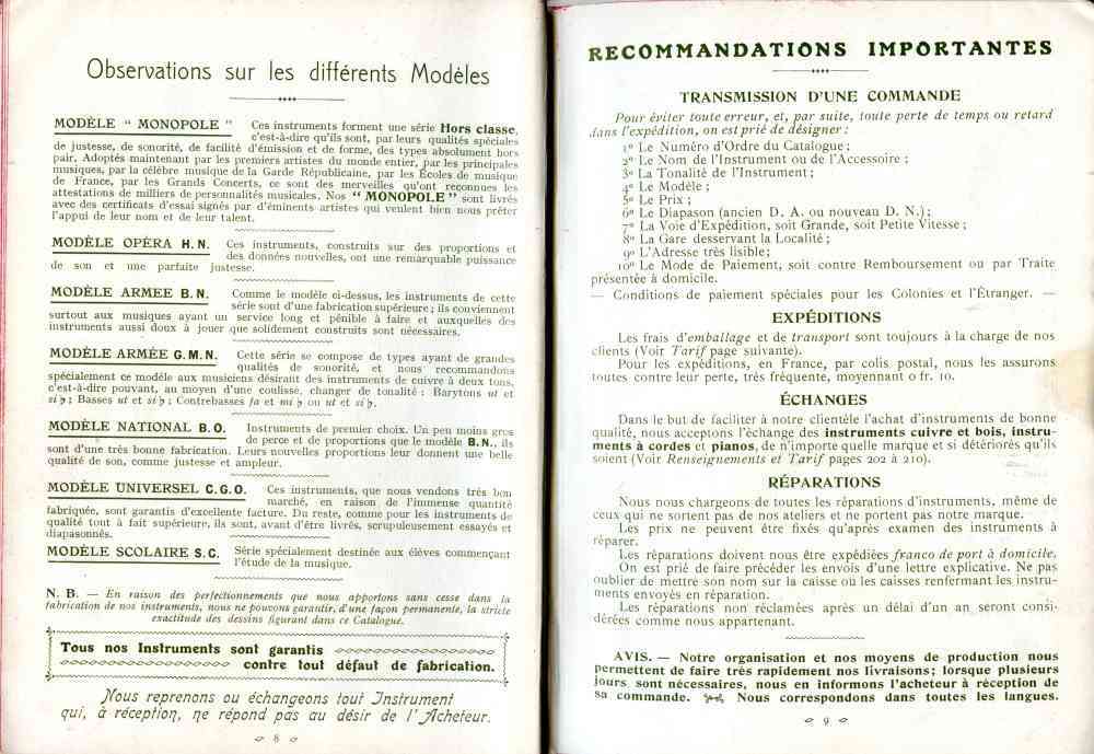 Catalogue Couesnon de 1912.