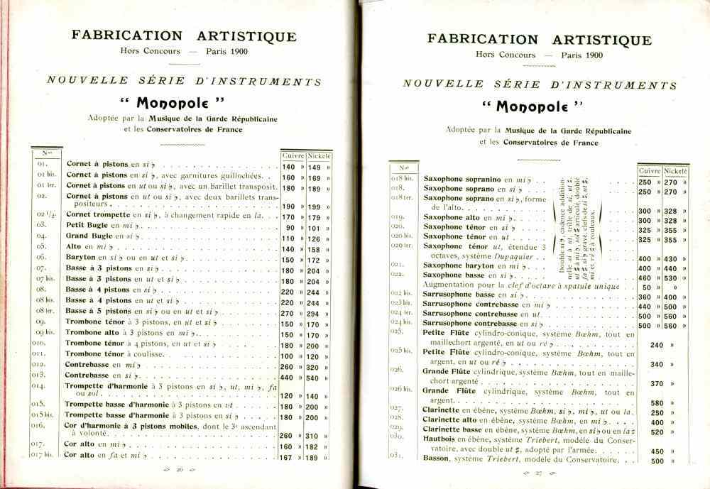 Catalogue Couesnon de 1912.