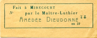 Etiquette Amde Dieudonn.