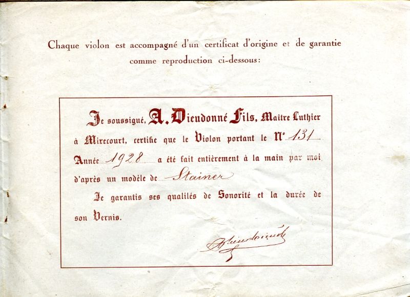 Catalogue publi par le comptoir muiscal de France prsentant les luthiers Nadgini et Dieudonn.