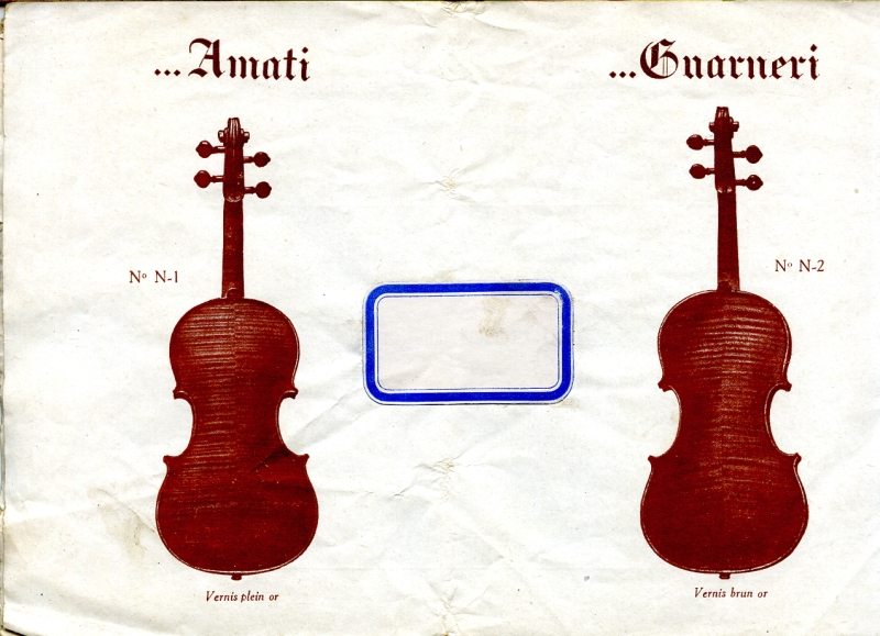 Catalogue publié par le comptoir muiscal de France présentant les luthiers Nadégini et Dieudonné.