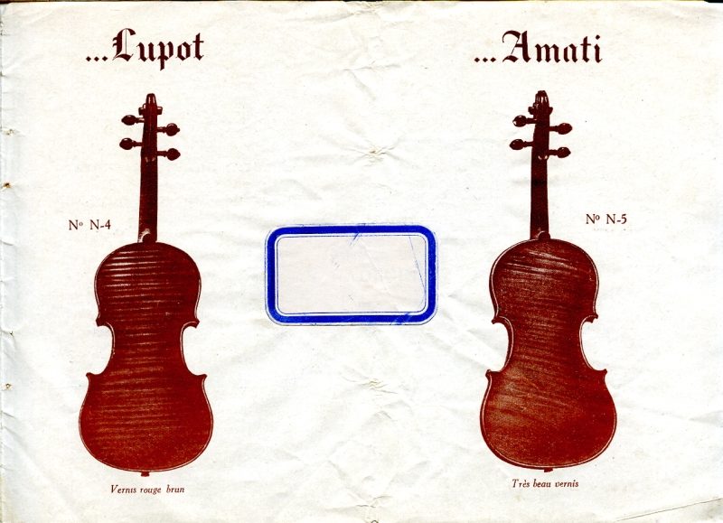 Catalogue publi par le comptoir muiscal de France prsentant les luthiers Nadgini et Dieudonn.