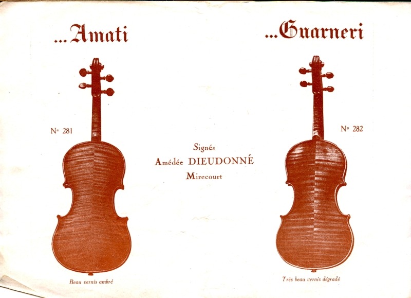 Catalogue publi par le comptoir muiscal de France prsentant les luthiers Nadgini et Dieudonn.