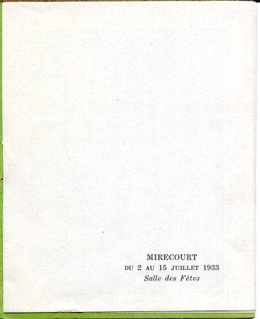 Fascicule d'exposition de lutherie et dentelle à Mirecourt en 1933.