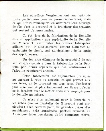 Fascicule d'exposition de lutherie et dentelle  Mirecourt en 1933.