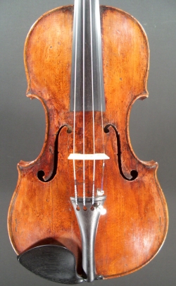 Violin Johann Christian Ficker. 18th century in Markneukirchen. belly