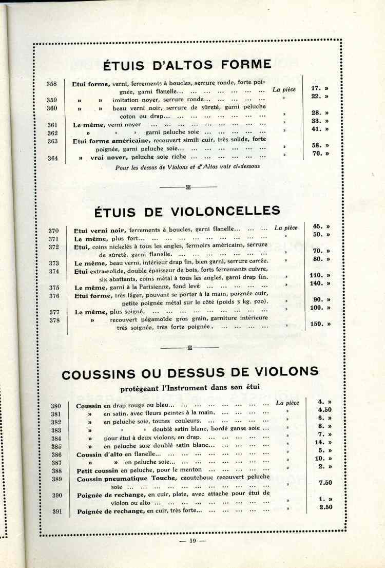 Catalogue Joseph Fissore de 1913.