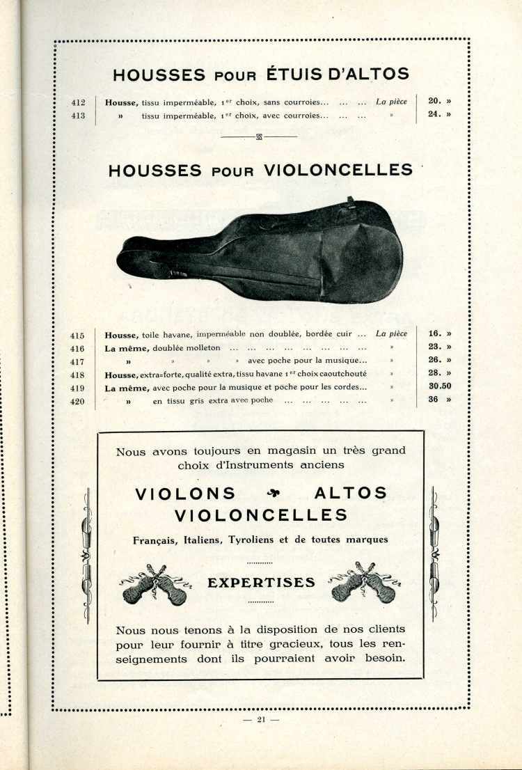 Catalogue Joseph Fissore de 1913.