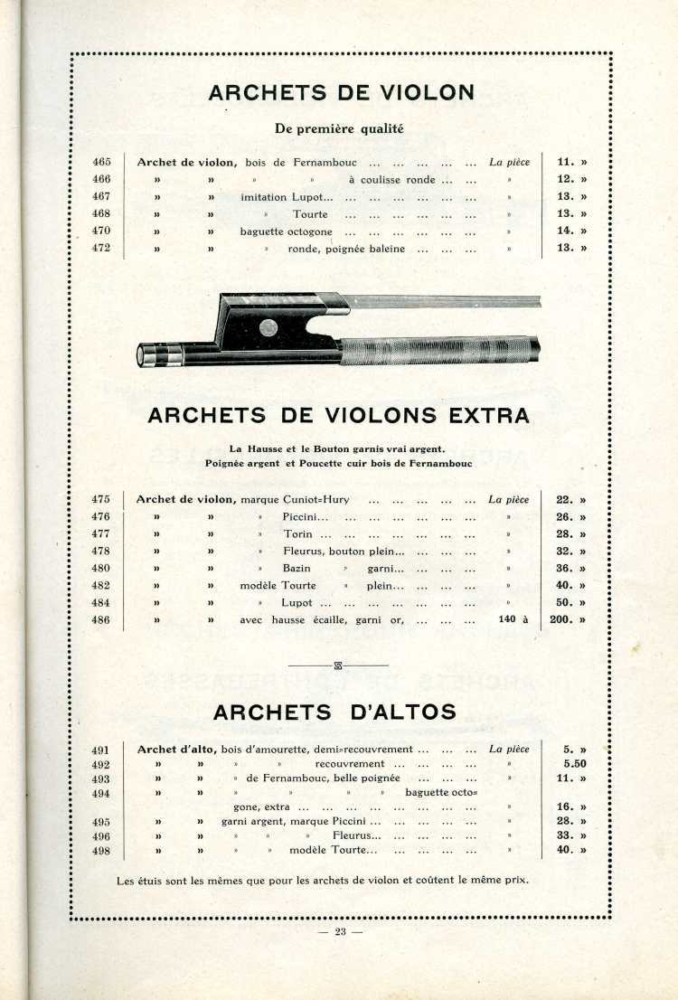 Catalogue Joseph Fissore de 1913.