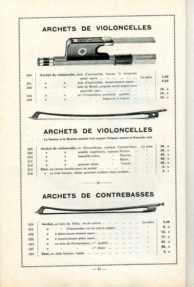 Catalogue Joseph Fissore de 1913.