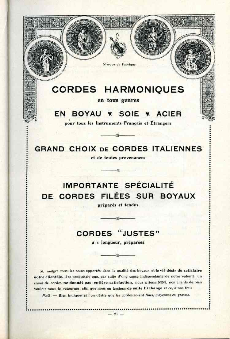 Catalogue Joseph Fissore de 1913.