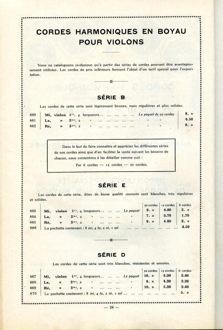 Catalogue Joseph Fissore de 1913.