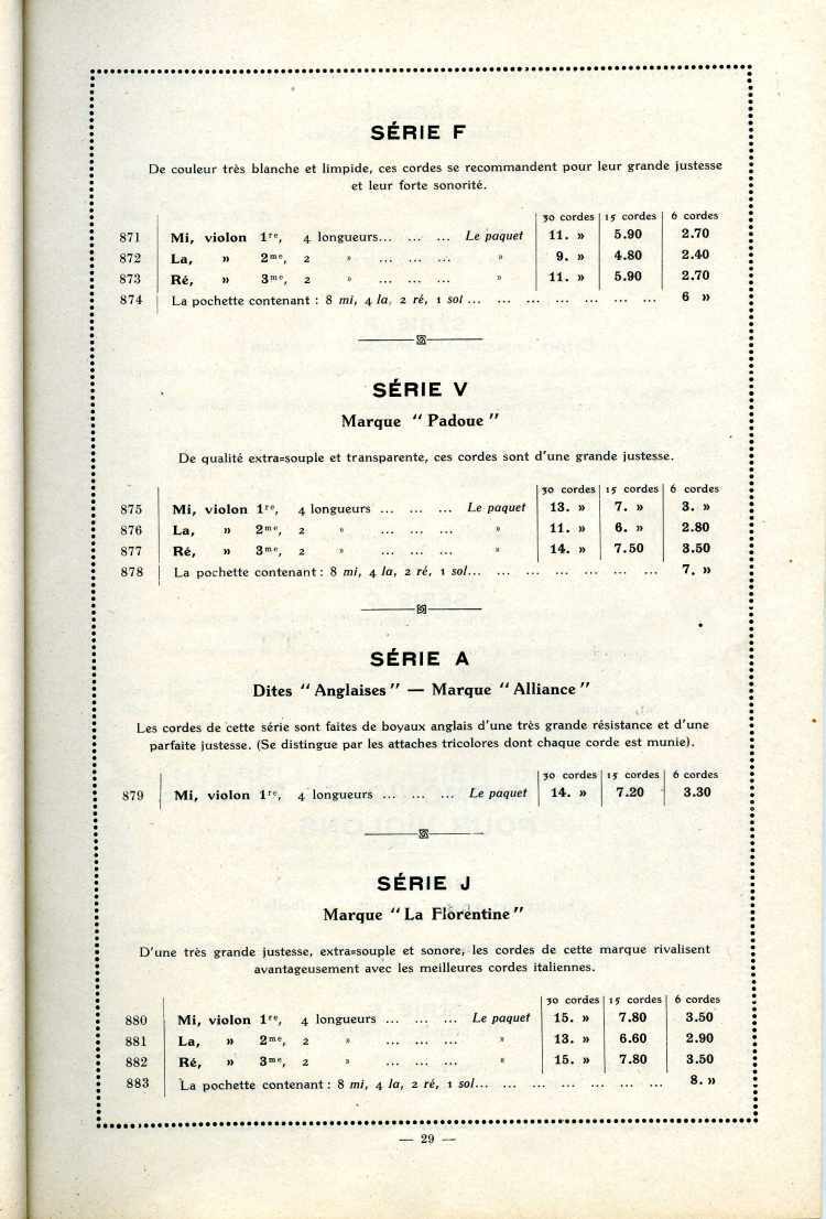 Catalogue Joseph Fissore de 1913.