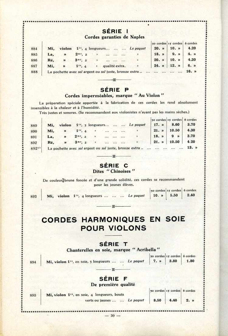 Catalogue Joseph Fissore de 1913.