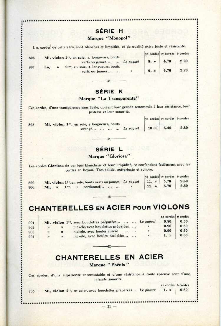 Catalogue Joseph Fissore de 1913.