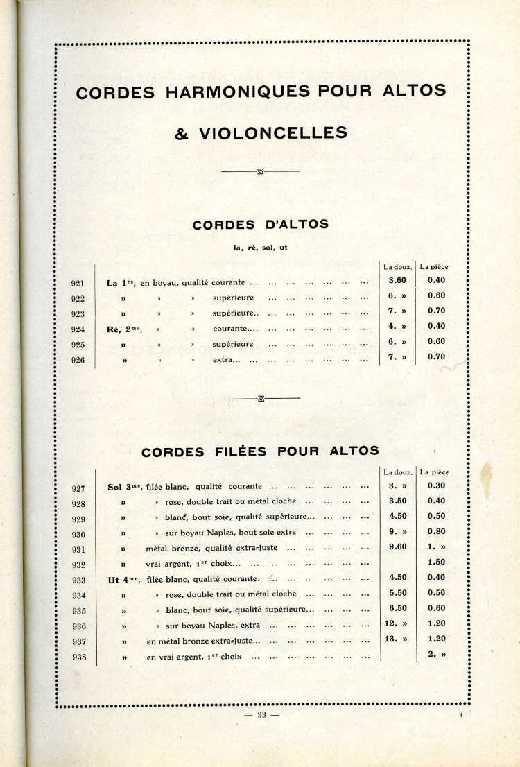 Catalogue Joseph Fissore de 1913.