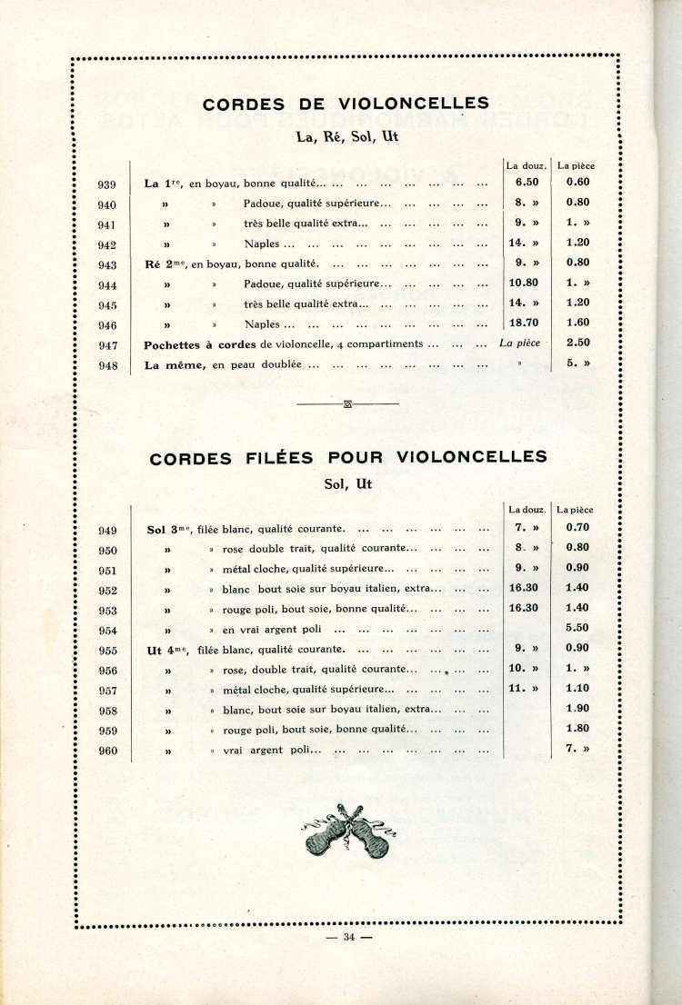 Catalogue Joseph Fissore de 1913.