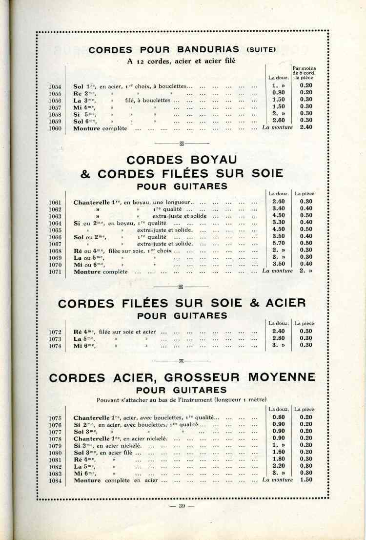 Catalogue Joseph Fissore de 1913.