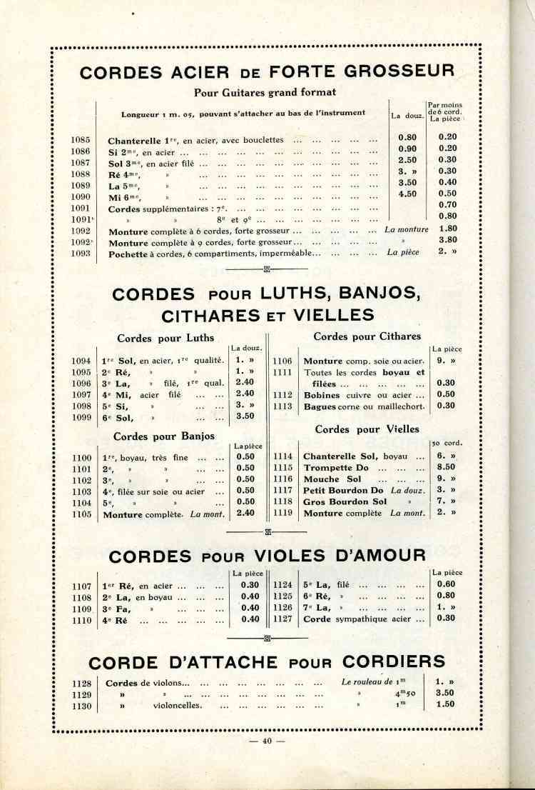 Catalogue Joseph Fissore de 1913.