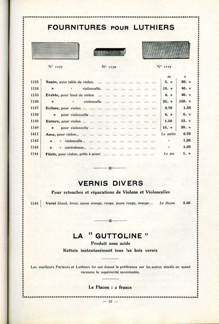 Catalogue Joseph Fissore de 1913.