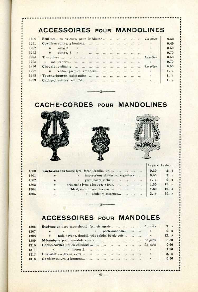 Catalogue Joseph Fissore de 1913.