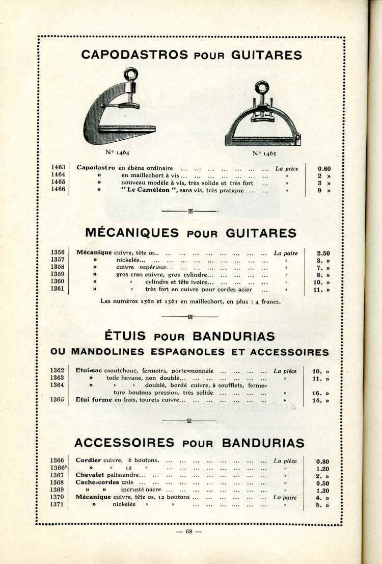 Catalogue Joseph Fissore de 1913.