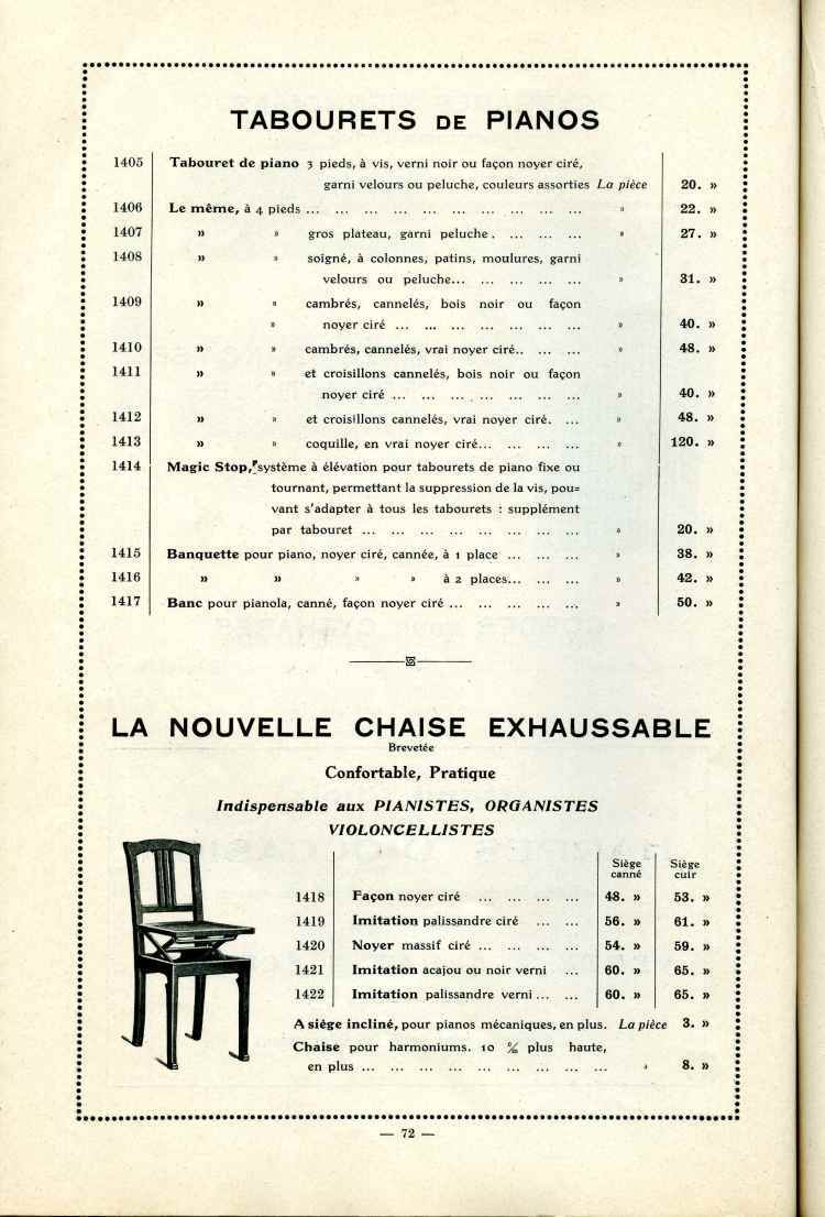 Catalogue Joseph Fissore de 1913.