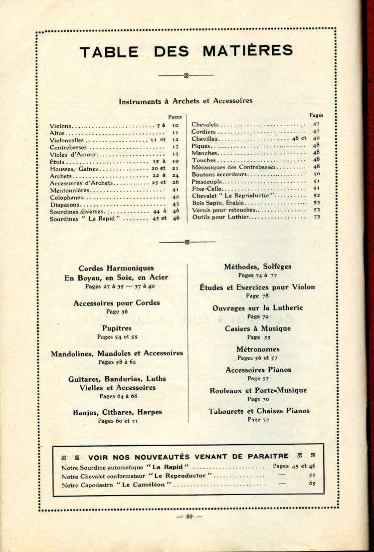 Catalogue Joseph Fissore de 1913.