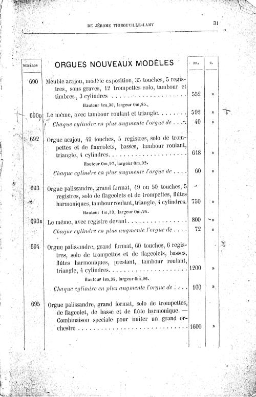 Catalogue 1867 de la maison de lutherie Jrme Thibouville-Lamy  Mirecourt.