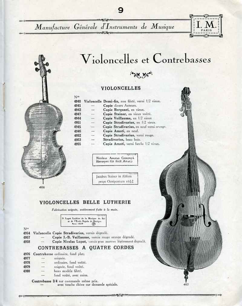 Catalogue I. M. Paris, Manufacture Gnrale d'Instruments de Musique.