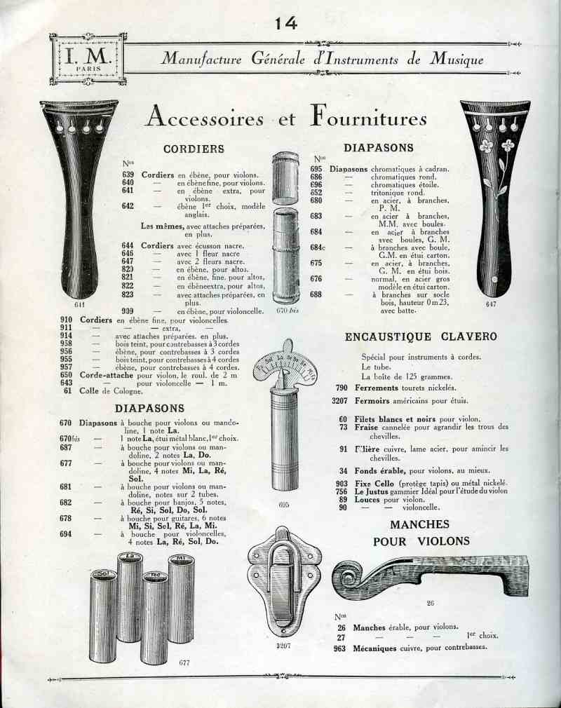 Catalogue I. M. Paris, Manufacture Gnrale d'Instruments de Musique.