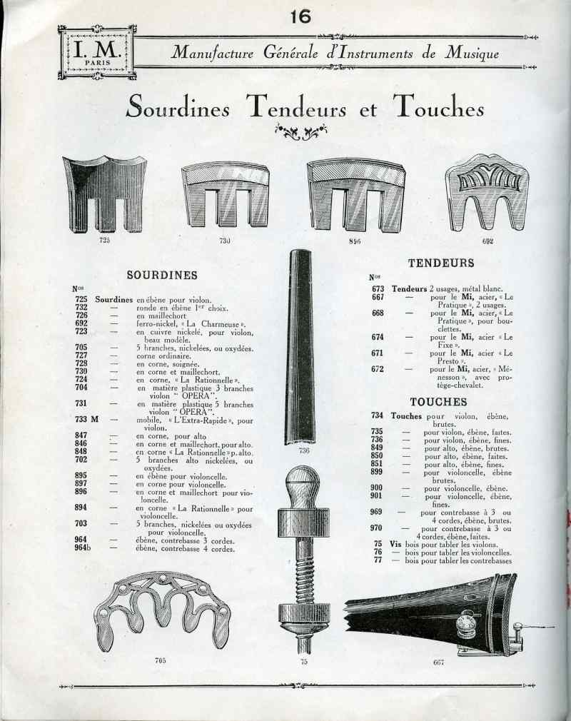 Catalogue I. M. Paris, Manufacture Gnrale d'Instruments de Musique.