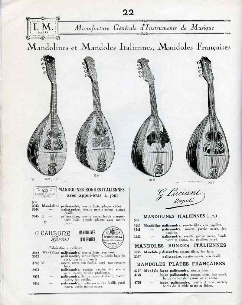 Catalogue I. M. Paris, Manufacture Gnrale d'Instruments de Musique.